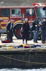 LESLIE MANN on the Set of The Power in London 03/27/2021