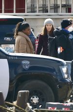 LESLIE MANN on the Set of The Power in London 03/27/2021