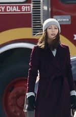 LESLIE MANN on the Set of The Power in London 03/27/2021