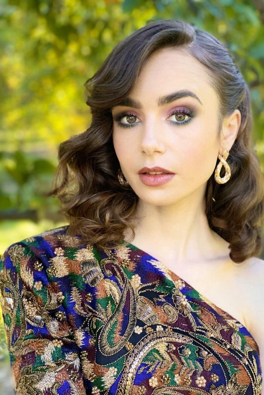 LILY COLLINS - 2021 Golden Globes Portrait