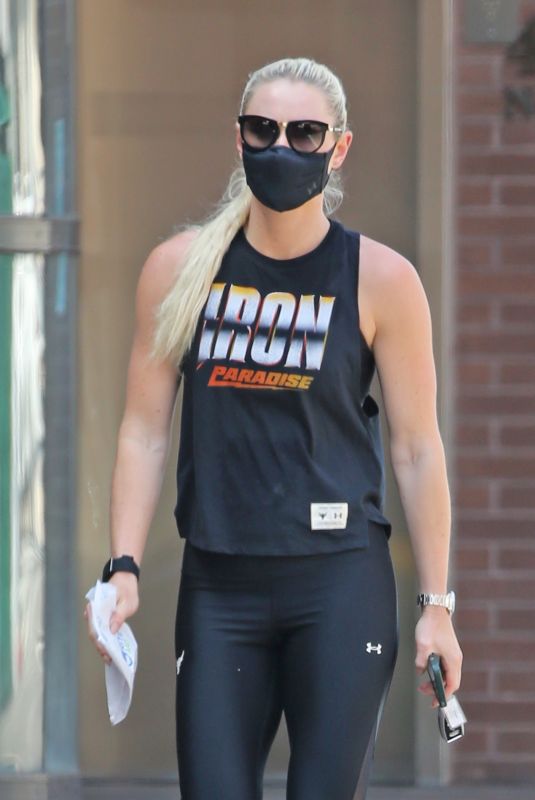 LINDSEY VONN Leaves a Gym in Beverly Hills 03/30/2021