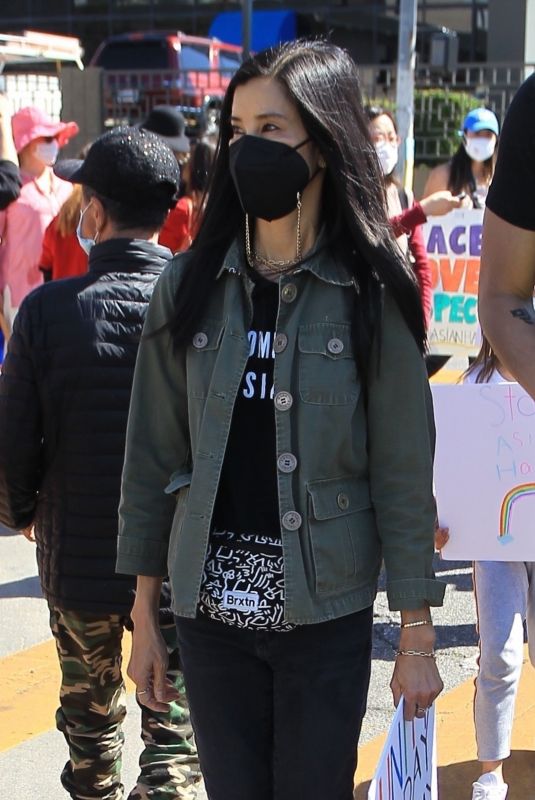 LISA LING at Stop Asian Hate Rally in Koreatown 03/27/2021