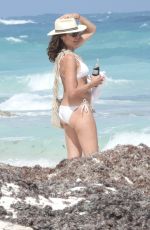 LUANN DE LESSEPS in a White Bikini at a Beach in Tulum 03/17/2021