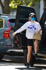 LUCY HALE Arrives at Jacquie Aiche Jewelry Store in Los Angeles 03/02/2021