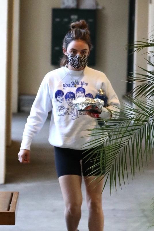 LUCY HALE Arrives at Yoga Class in Los Angeles 03/02/2021
