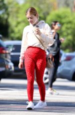 LUCY HALE Heading to Pilates Class in Los Angeles 03/28/2021