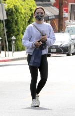 LUCY HALE Leaves a Skincare Clinic in West Hollywood 03/08/2021