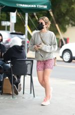 LUCY HALE Out for Caffee at Starbucks in Los Angeles 03/07/2021