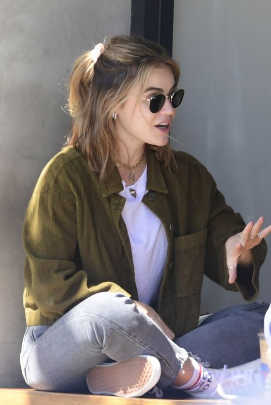 LUCY HALE Out for Coffee in Los Angeles 03/26/2021
