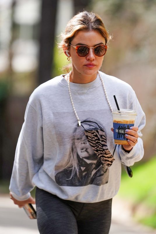 LUCY HALE Out Hiking in Los Angeles 03/08/2021