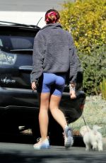 LUCY HALE Out with Her Dog in Los Angeles 03/21/2021