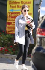 LUCY HALE Shopping at Erewhon Market in Los Angeles 03/09/2021