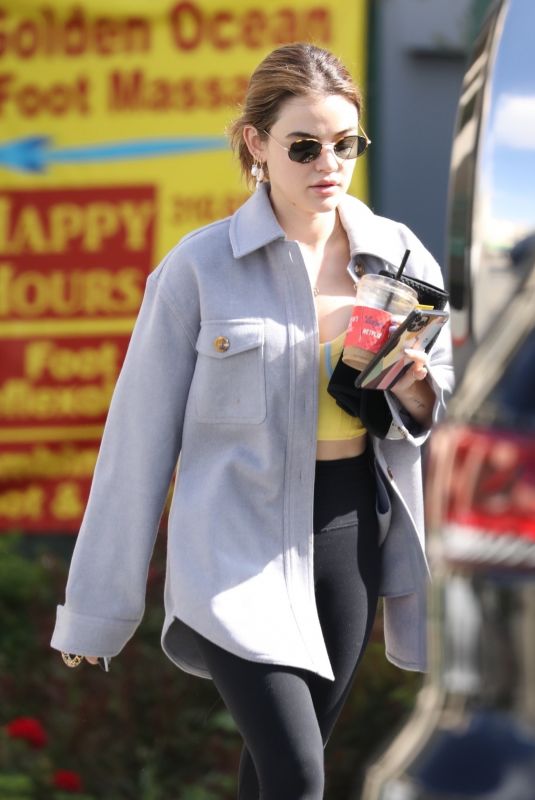 LUCY HALE Shopping at Erewhon Market in Los Angeles 03/09/2021