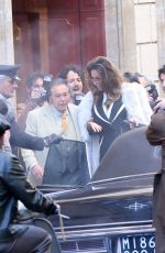 MADALINA GHENEA on the Set of House of Gucci in Rome 03/22/2021