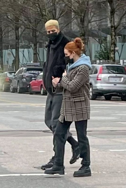 MADELAINE PETSCH and Miles Chamley-Watson Out for Coffee in Vancouver 03/02/2021