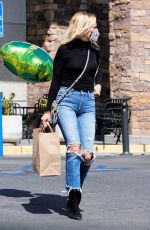 MALIN AKERMAN in Ripped Denim Out in Los Angeles 03/17/2021