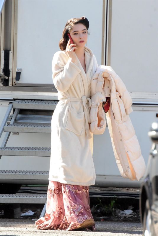 MATILDA DE ANGELIS on the set of Robbing Mussolini in Rome 03/19/2021