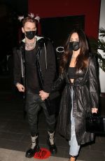 MEGAN FOX and Machine Gun Kelly at Boa Steakhouse in Los Angeles 03/05/2021