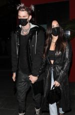 MEGAN FOX and Machine Gun Kelly at Boa Steakhouse in Los Angeles 03/05/2021