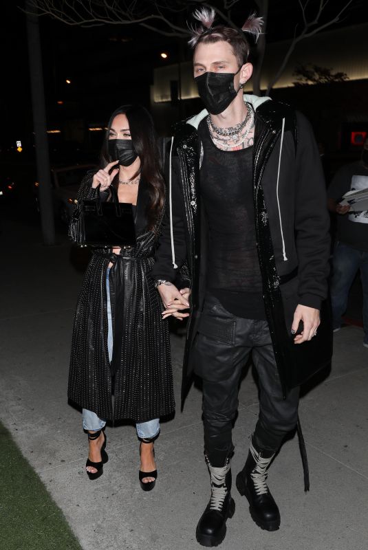 MEGAN FOX and Machine Gun Kelly at Boa Steakhouse in Los Angeles 03/05/2021