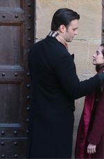 MELANIE ZANETI on the Set of Rapture in Florence 03/14/2021