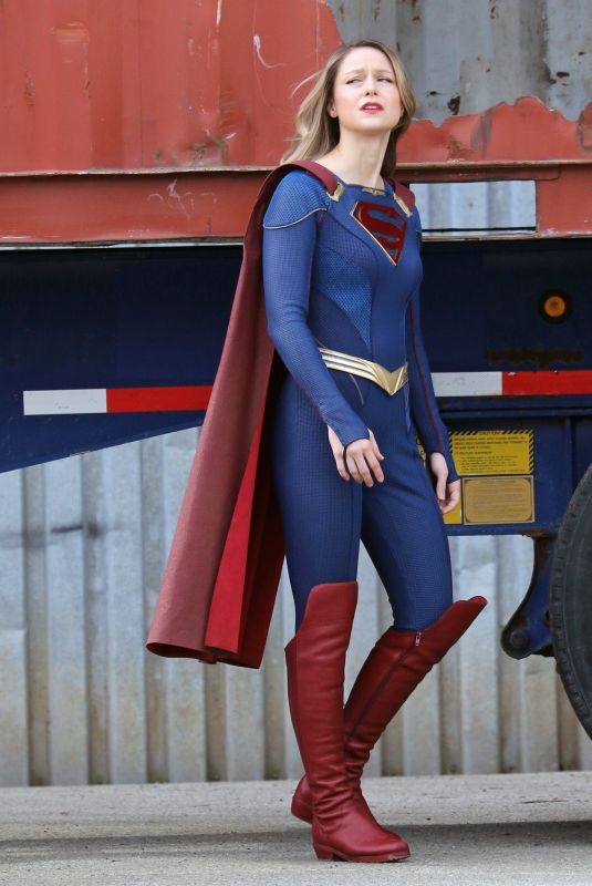 MELISSA BENOIST on the Set of Supergirl in Vancouver 03/05/2021