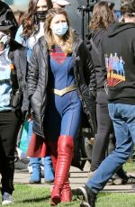 MELISSA BENOIST on the Set of Supergirl in Vancouver 03/29/2021