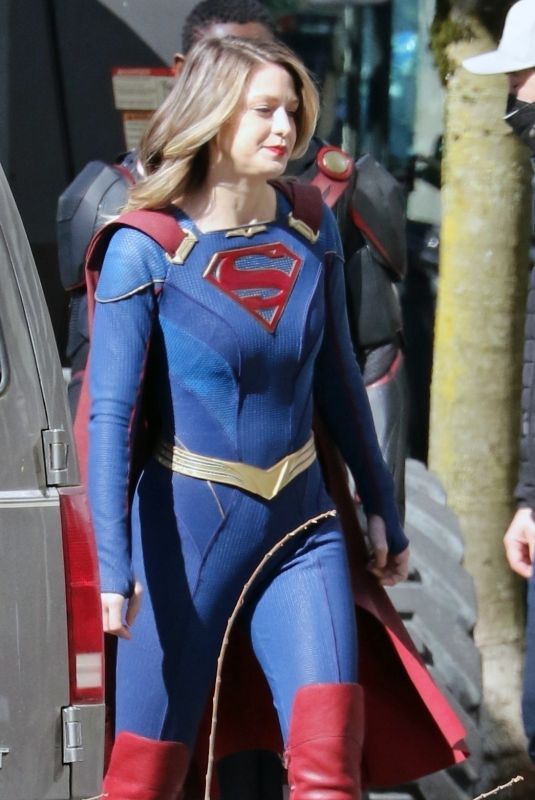 MELISSA BENOIST on the Set of Supergirl in Vancouver 03/29/2021