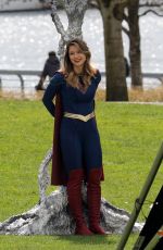 MELISSA BENOIST on the Set of Supergirl in Vancouver 03/30/2021