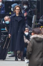 MICHELLE DOCKERY on the Set of Anatomy of a Scandal in London 02/28/2021