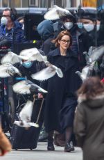 MICHELLE DOCKERY on the Set of Anatomy of a Scandal in London 02/28/2021