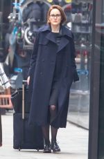 MICHELLE DOCKERY on the Set of Anatomy of a Scandal in London 02/28/2021