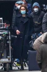 MICHELLE DOCKERY on the Set of Anatomy of a Scandal in London 02/28/2021