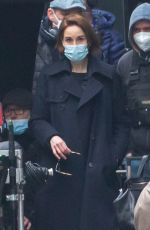 MICHELLE DOCKERY on the Set of Anatomy of a Scandal in London 02/28/2021