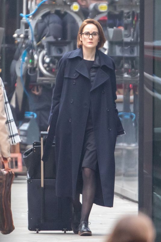 MICHELLE DOCKERY on the Set of Anatomy of a Scandal in London 02/28/2021