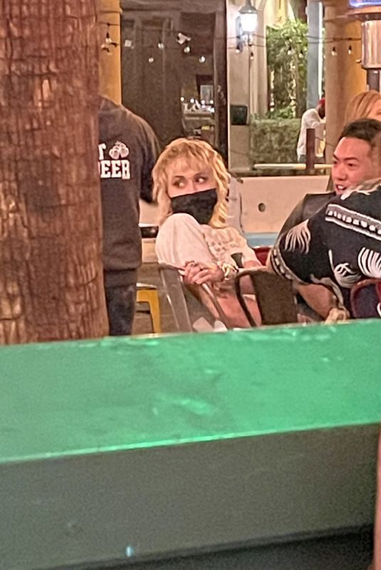 MILEY CYRUS at Village Pub in Palm Springs 03/06/2021