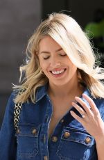 MOLLIE KING in a Denim Jumpsuit at BBC Studios in London 03/27/2021