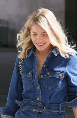 MOLLIE KING in a Denim Jumpsuit at BBC Studios in London 03/27/2021