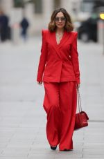 MYLEENE KLASS All in Red Arrives at Smooth Radio in London 03/20/2021