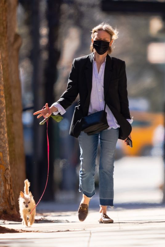 NAOMI WATTS Out with Her Dog in New York 03/30/2021