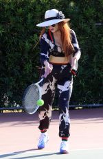 PHOEBE PRICE at a Tennis Court in Los Anegeles 03/04/2021