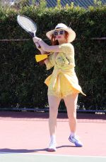 PHOEBE PRICE at a Tennis Court in Los Anegeles 03/30/2021