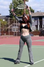 PHOEBE PRICE at a Tennis Courts in Los Angeles 03/09/2021