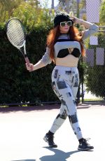 PHOEBE PRICE at a Tennis Courts in Los Angeles 03/18/2021