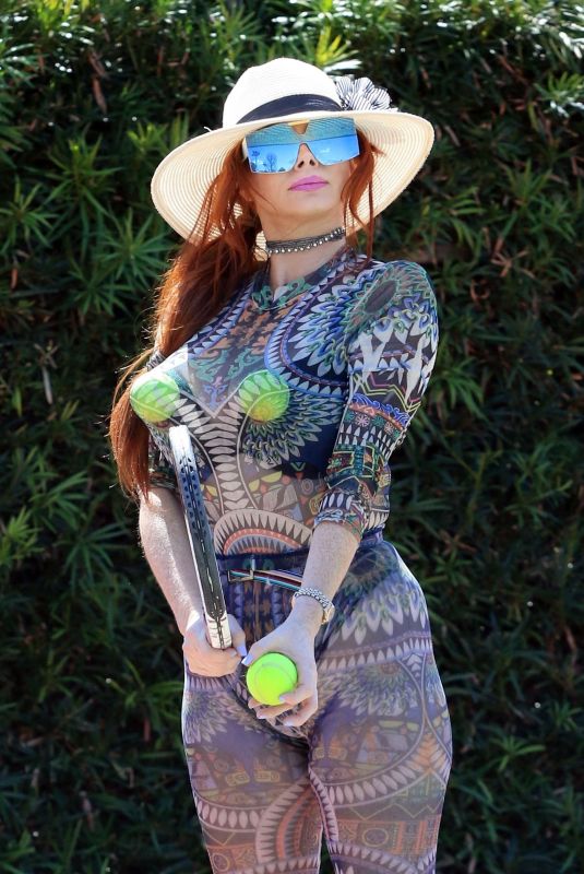 PHOEBE PRICE at a Tennis Courts in Los Angeles 03/29/2021