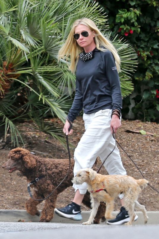PORTIA DE ROSSI Out with Her Dogs in Montecito 03/14/2021