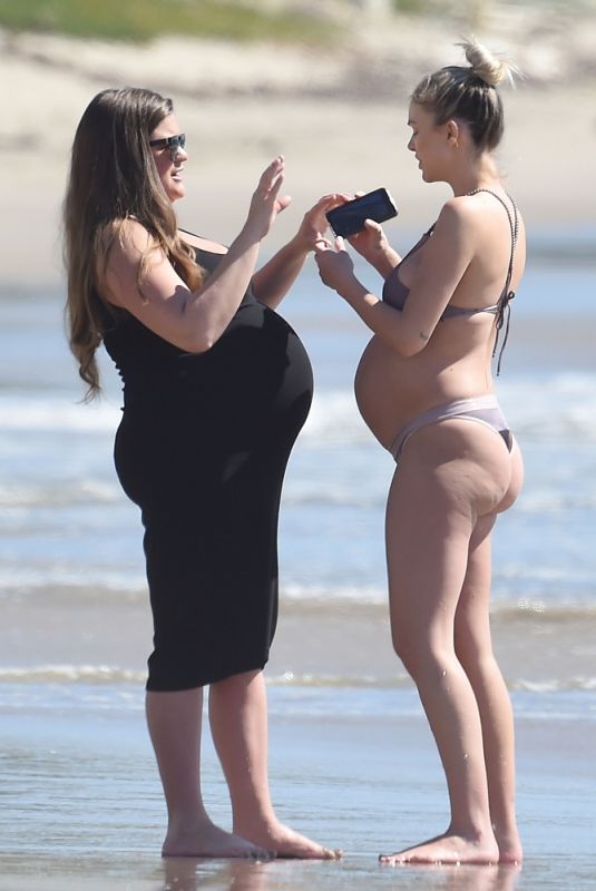 Pregnant BRITTANY CATWRIGHT and LALA KENT in Bikinis at a Beach in Santa Barbara 03/01/2021
