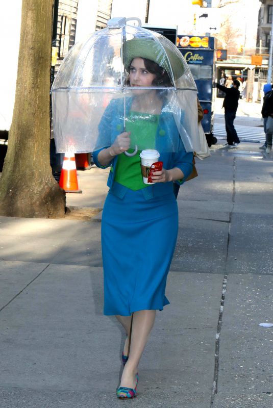 RACHEL BROSNAHAN on the Set of The Marvelous Mrs Maisel in New York 03/10/2021