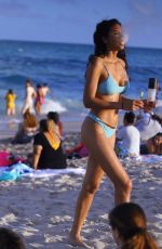REBECCA SCOTT in Bikini on the Beach in Miami 02/28/2021