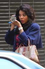 REGINA HALL on the Set of Black Monday in Los Angeles 03/24/2021